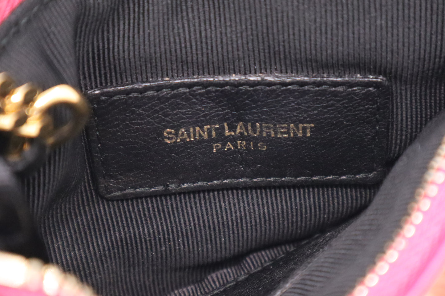 YSL Saint Laurent Key Pouch in Pink Leather