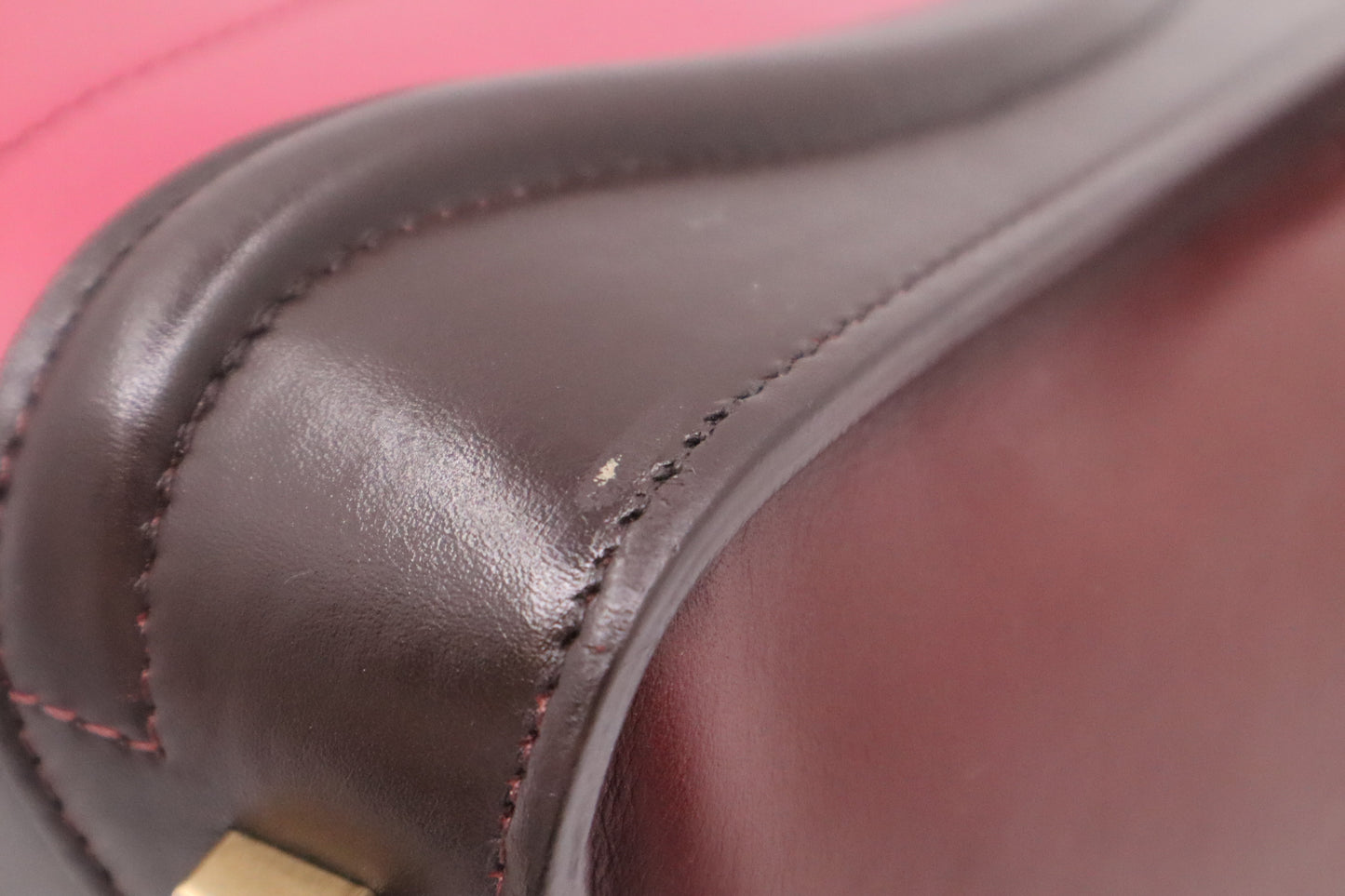 Celine Micro Luggage in Pink and Brown Leather