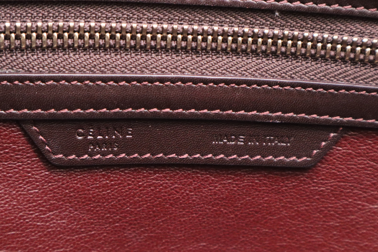 Celine Micro Luggage in Pink and Brown Leather