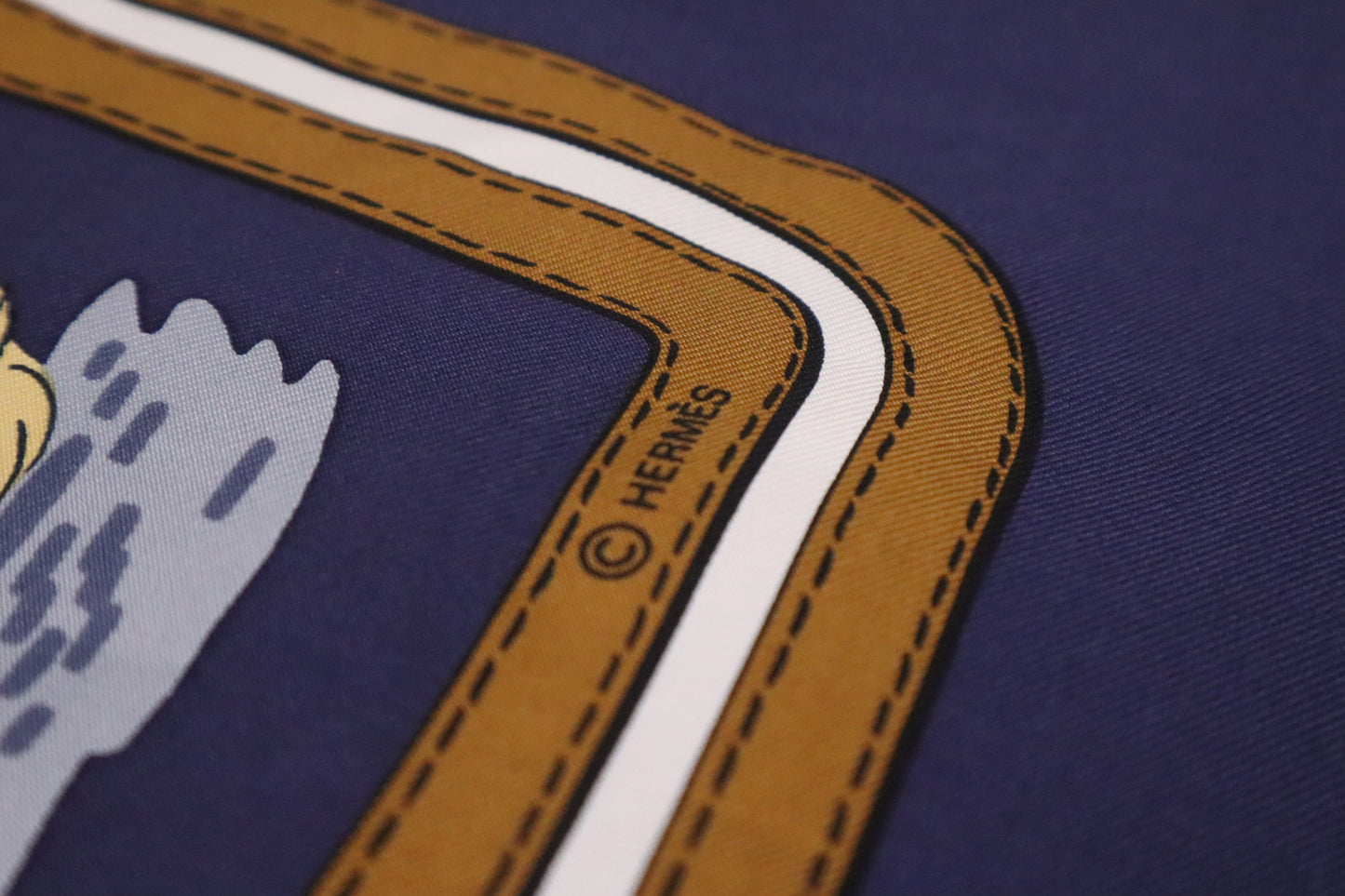 Hermes Ecuries Carry 90 in Navy Silk
