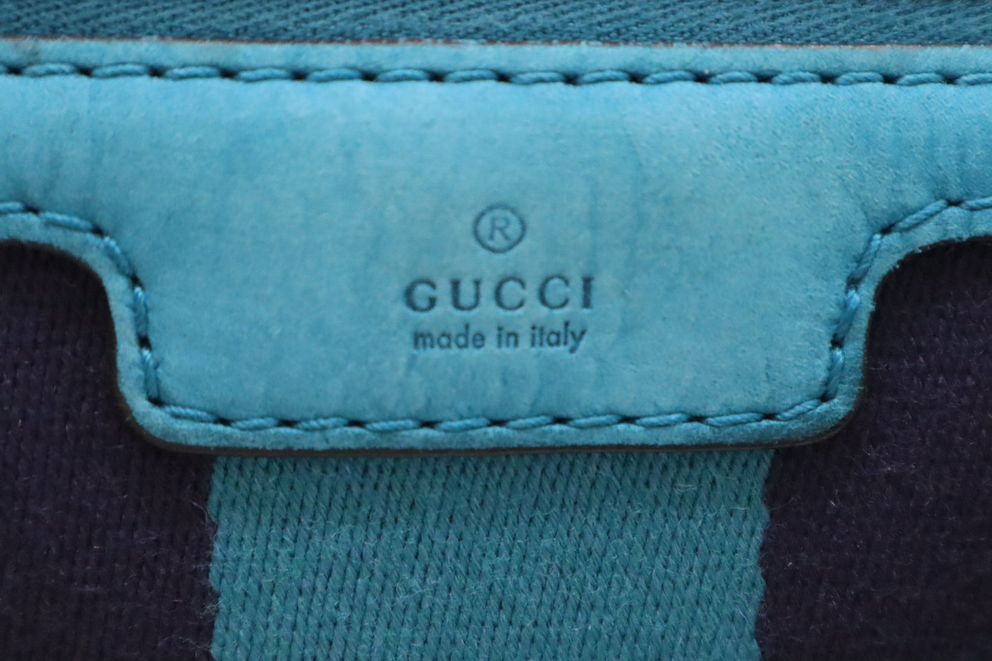 Gucci Boston Bag in Blue and Beige GG Canvas