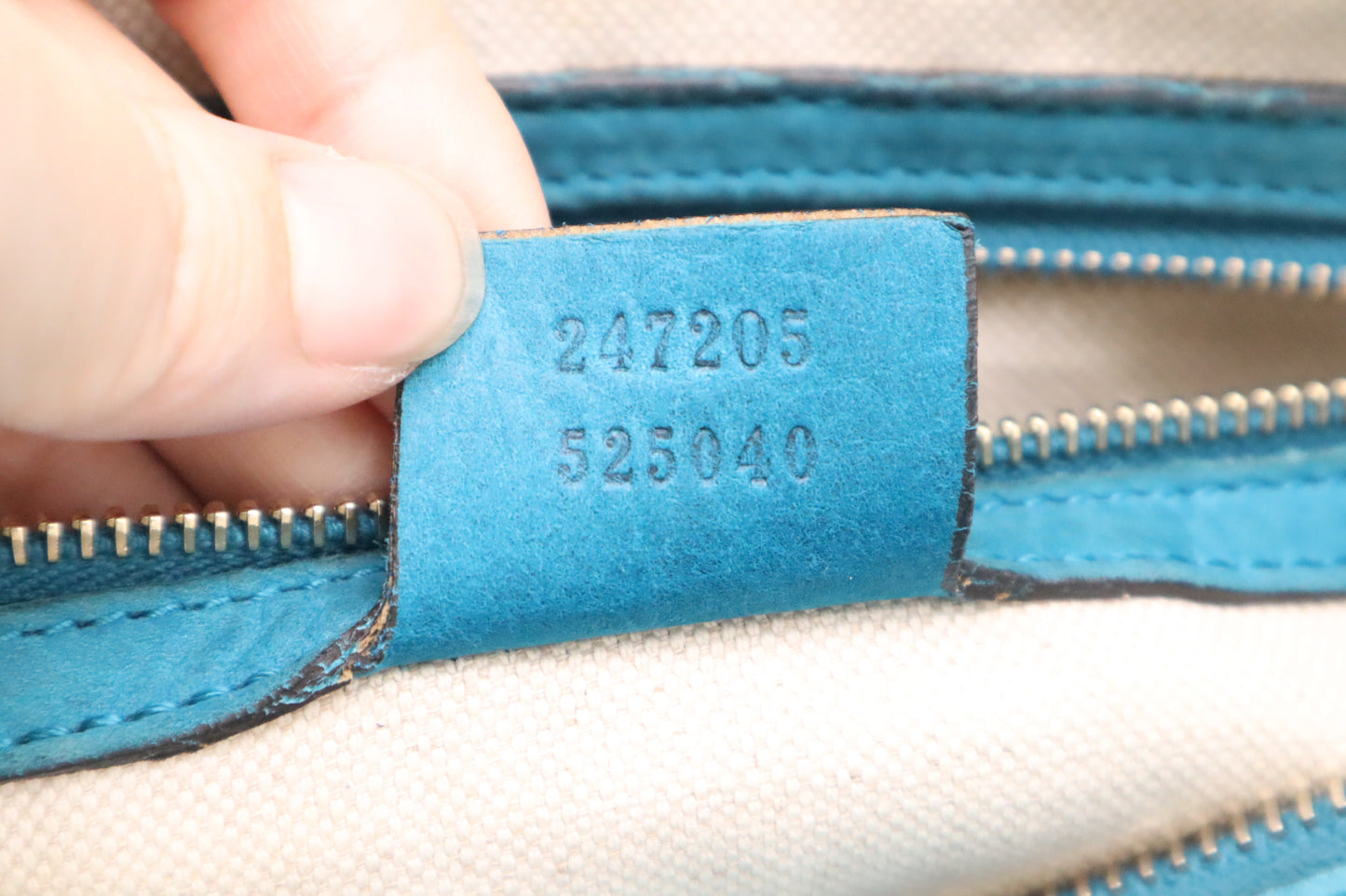 Gucci Boston Bag in Blue and Beige GG Canvas