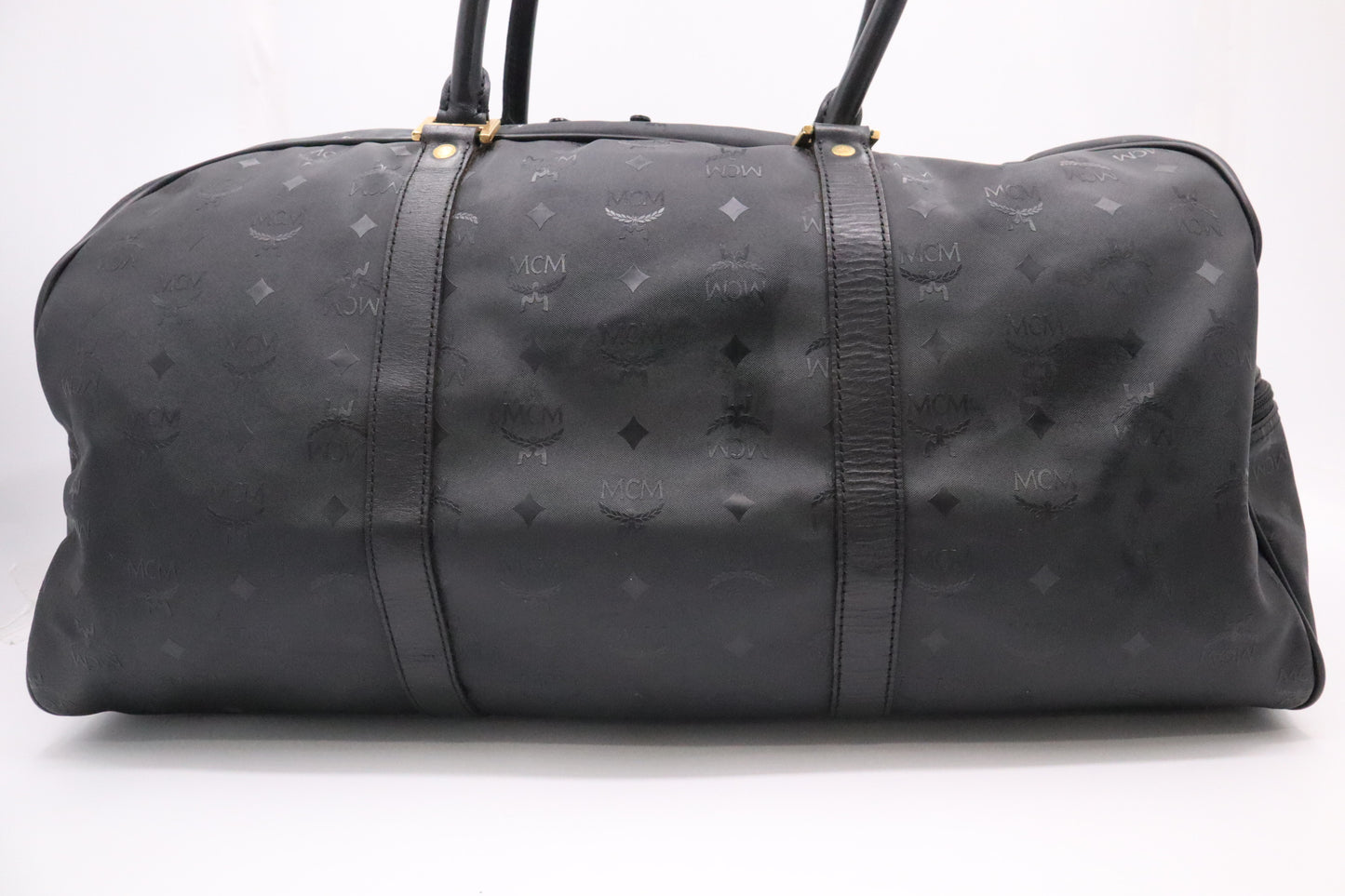 MCM Duffle Bag in Black Coated Canvas