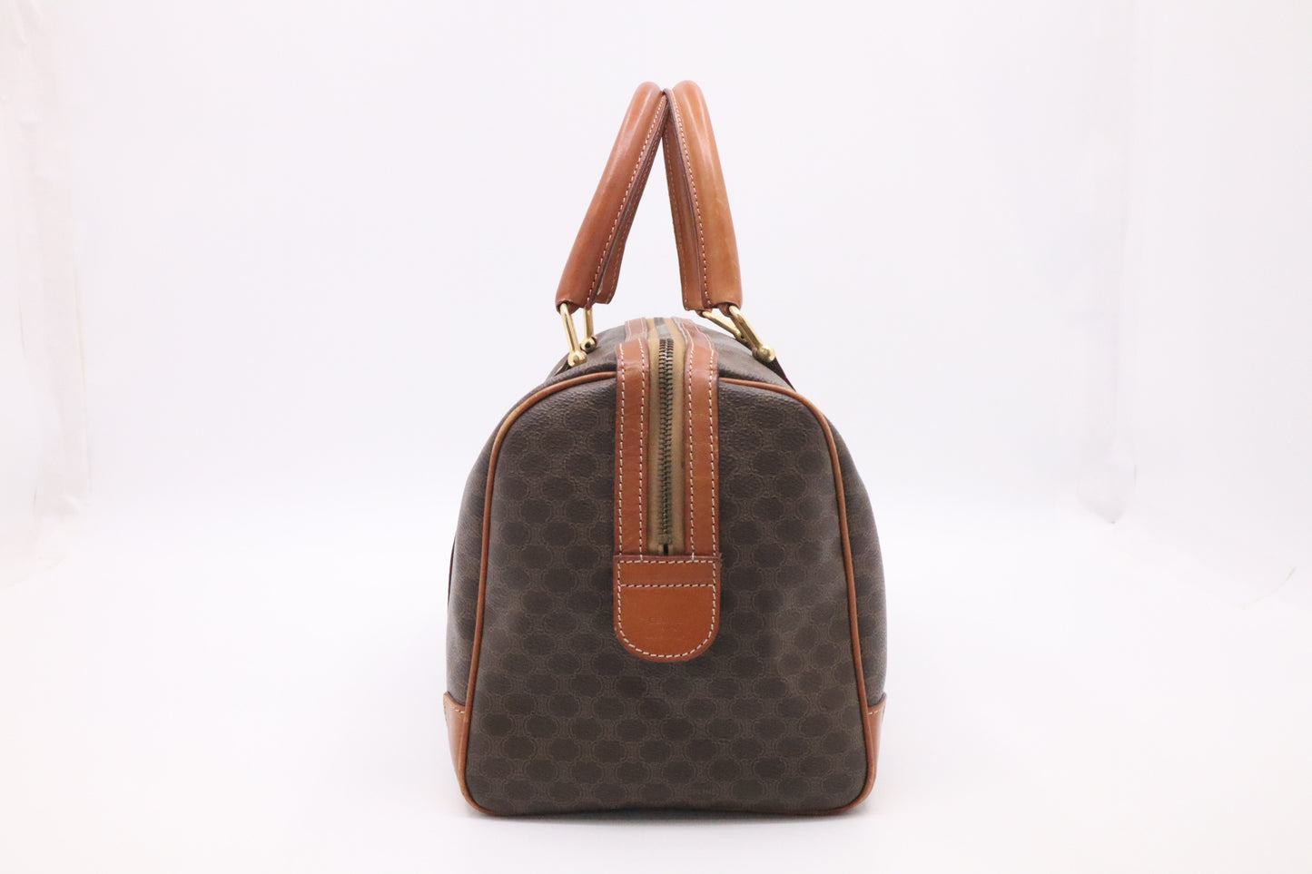 Celine Boston Bag in Brown Macadam Canvas