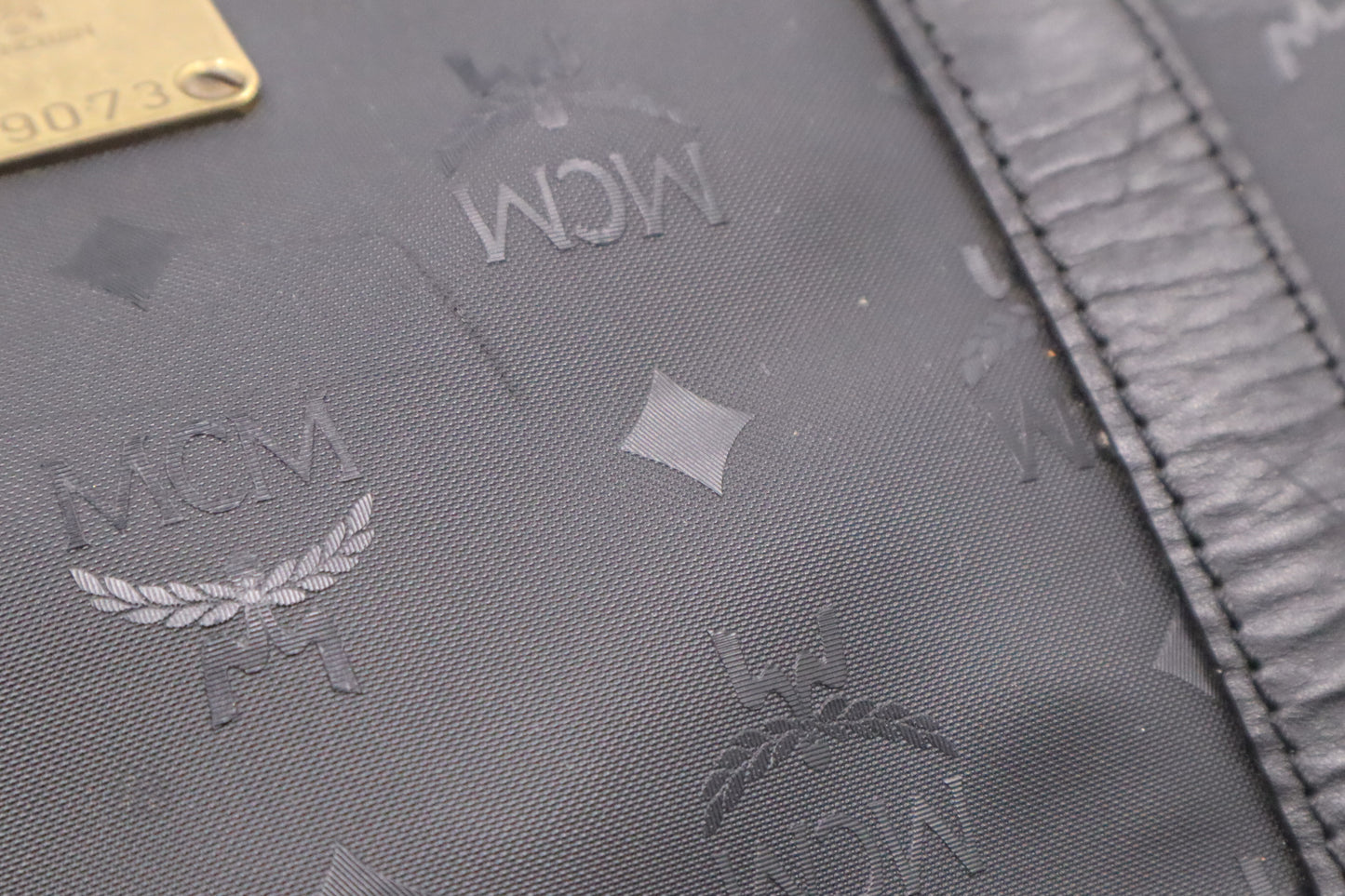 MCM Duffle Bag in Black Coated Canvas