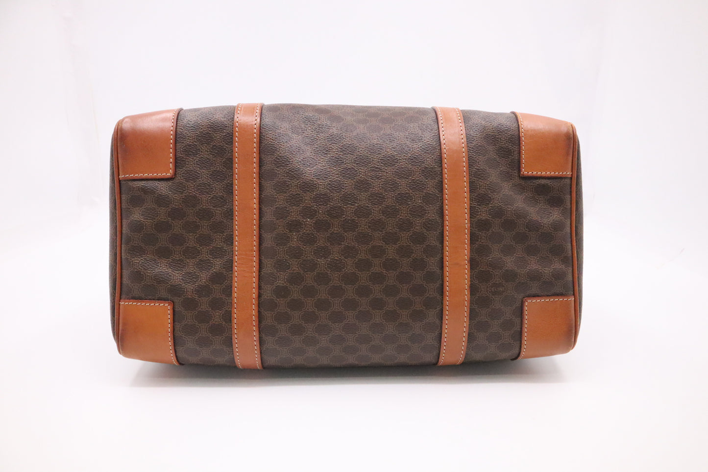 Celine Boston Bag in Brown Macadam Canvas