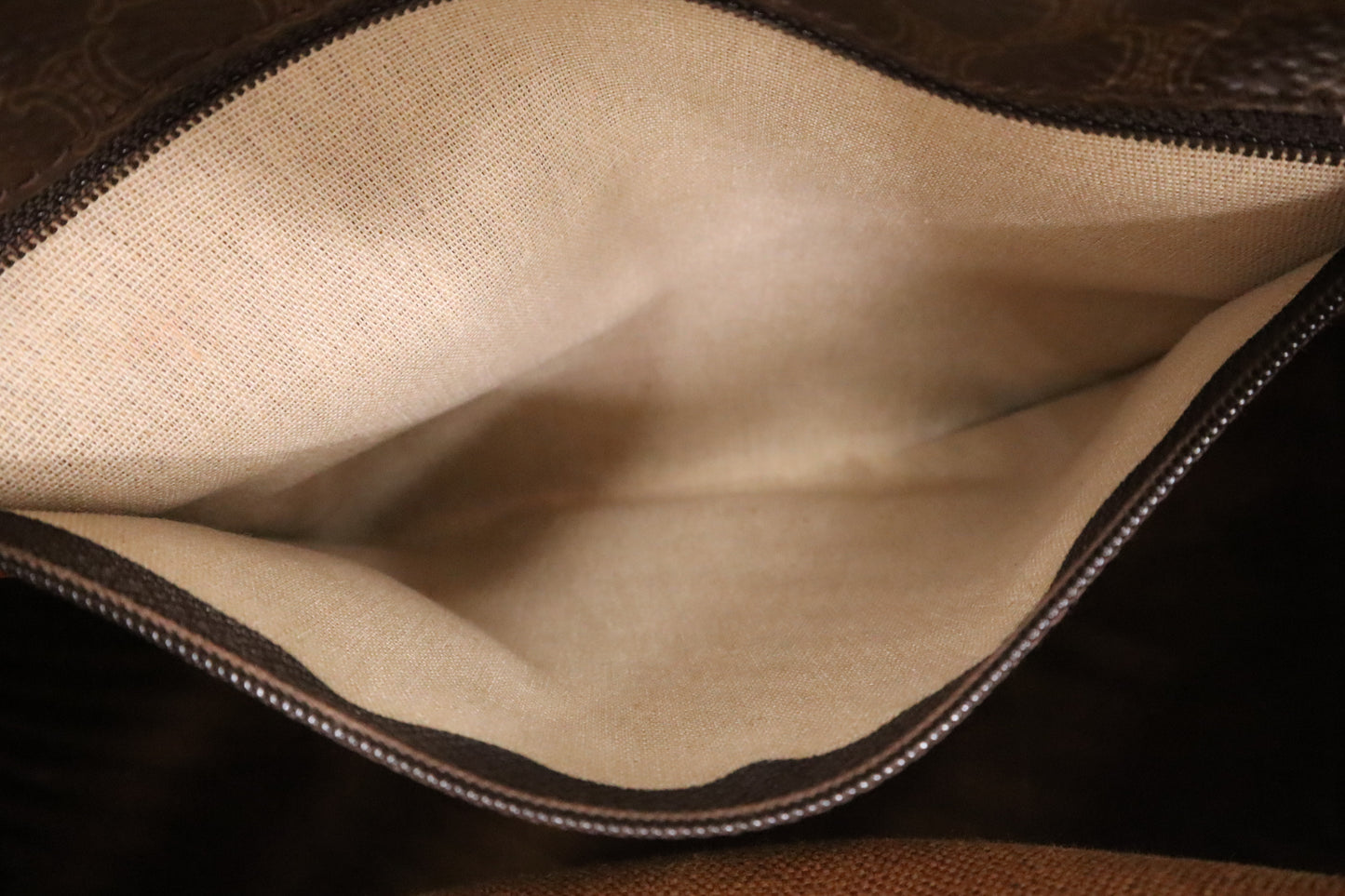 Celine Boston Bag in Brown Macadam Canvas