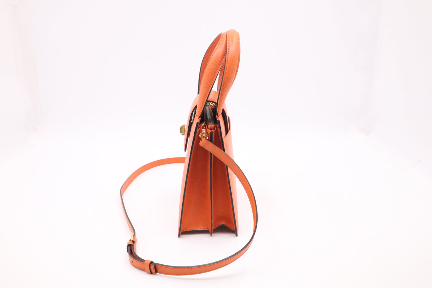 Bvlgari 2-Way Handbag in Orange Leather