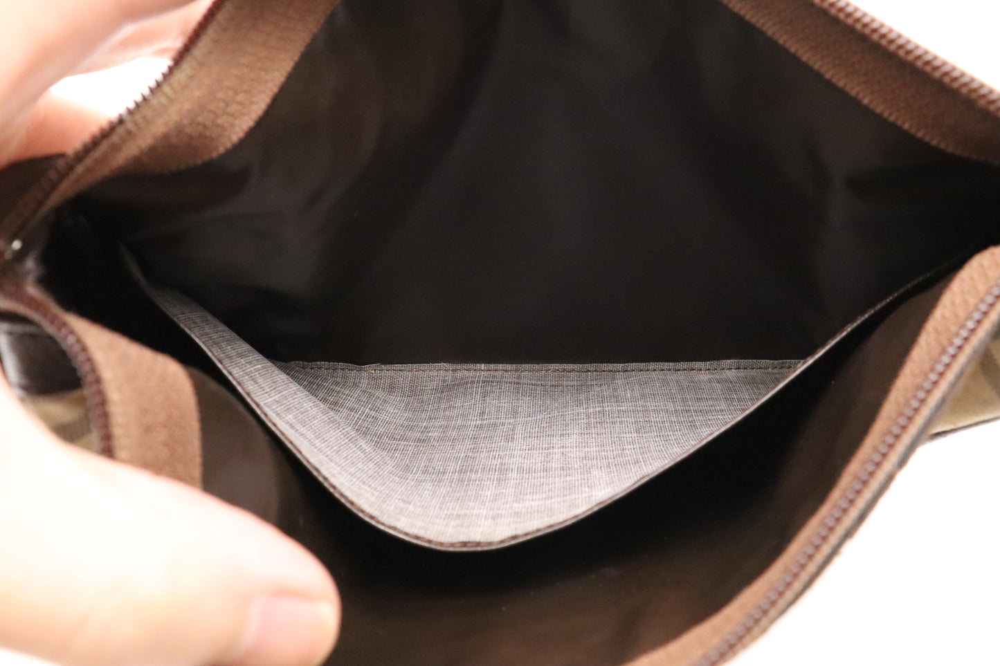 Burberry Clutch in Brown Check Canvas