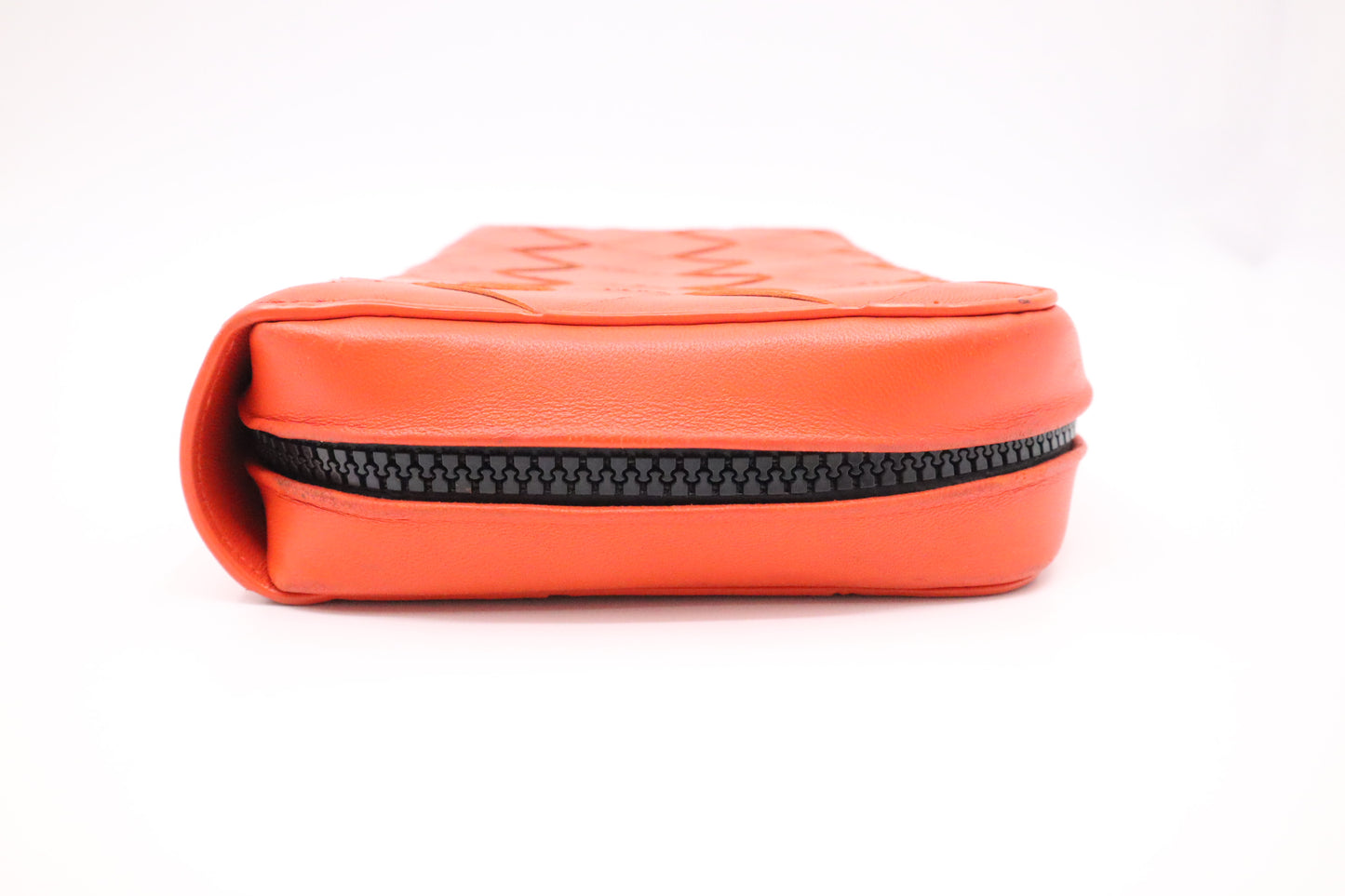 Bottega Veneta Maxi Clutch in Orange Intrecciato Leather