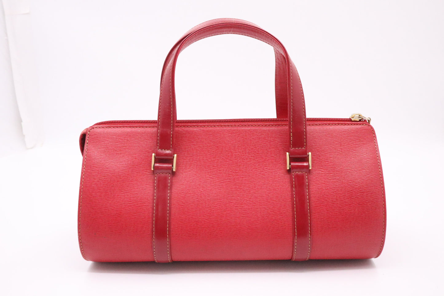 Burberry Round Handbag in Red Leather