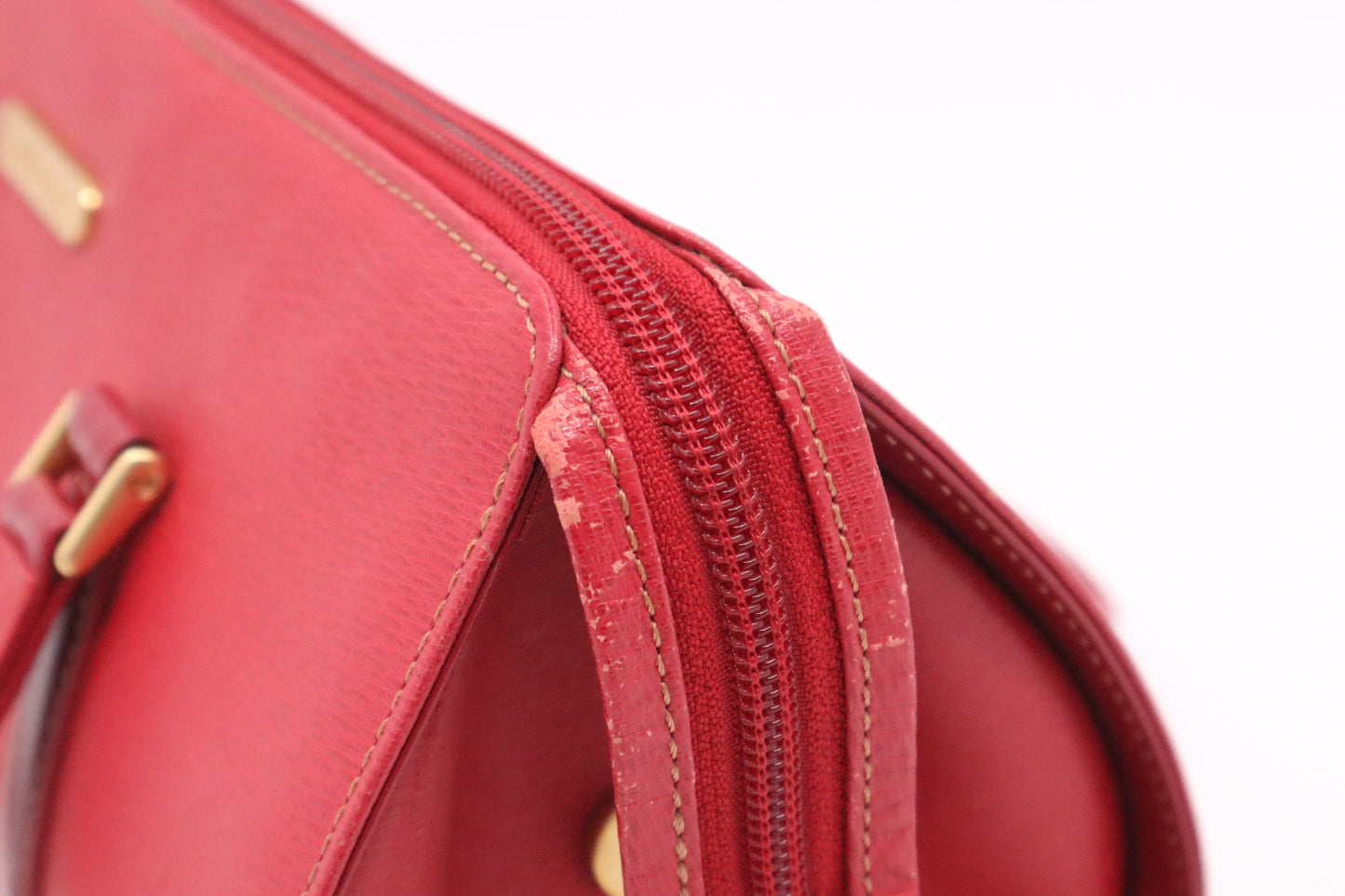 Burberry Round Handbag in Red Leather