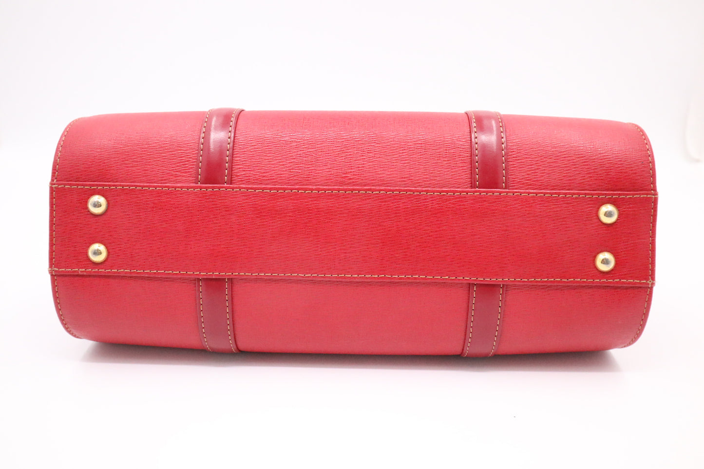 Burberry Round Handbag in Red Leather