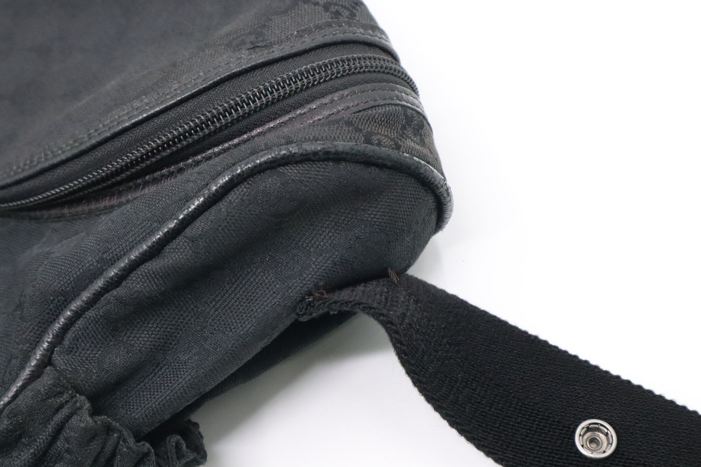 Gucci Diaper Bag in Black GG Canvas