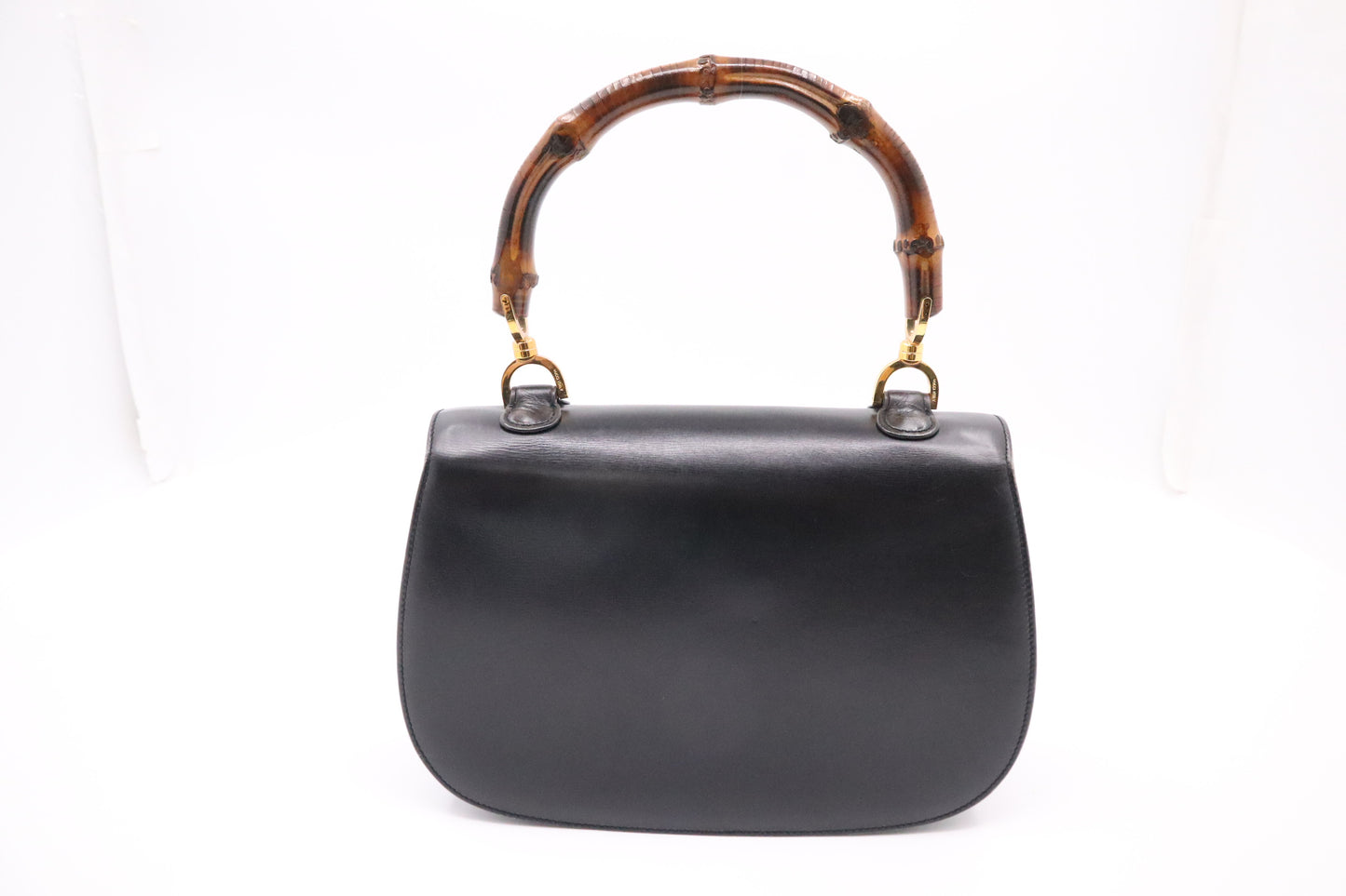 Gucci Bamboo Medium Top Handle in Black Leather