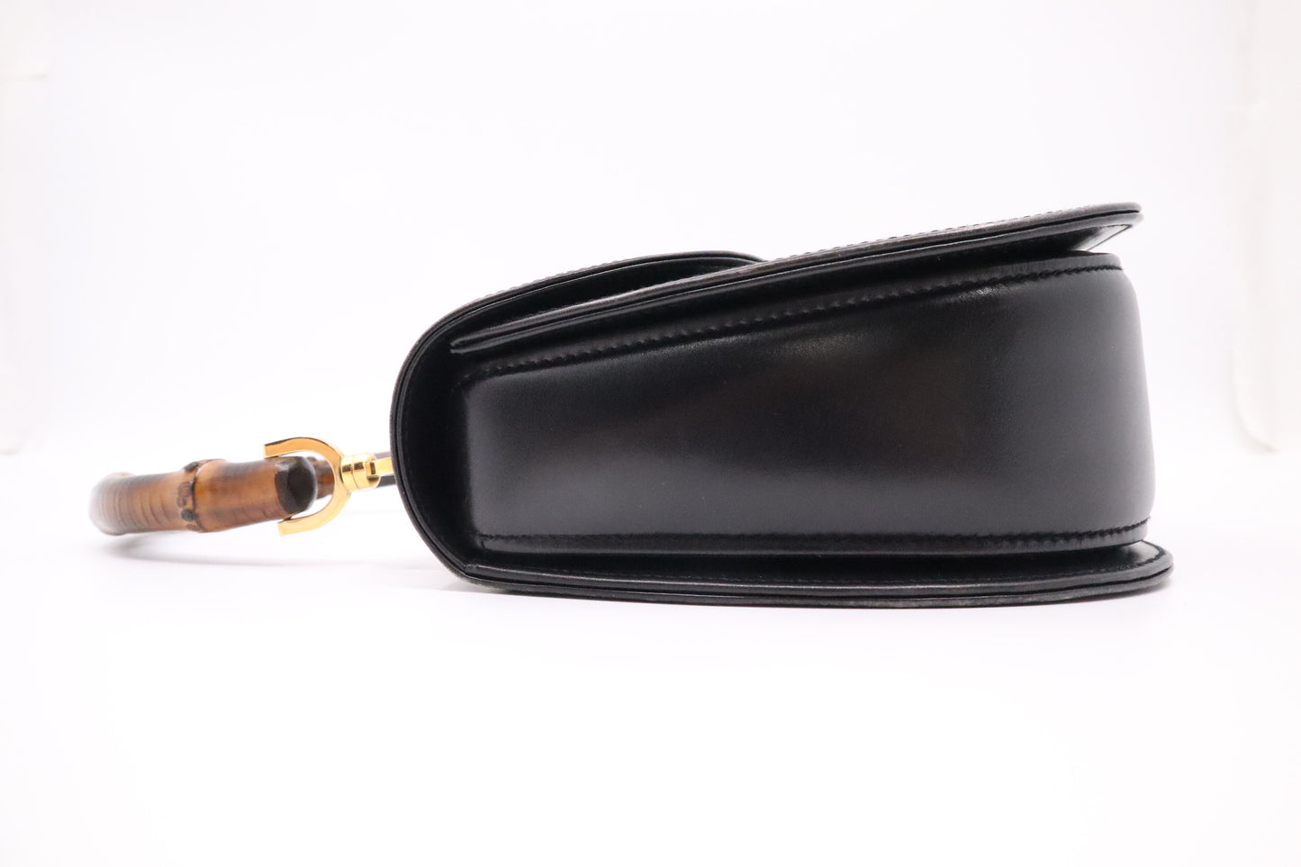 Gucci Bamboo Medium Top Handle in Black Leather