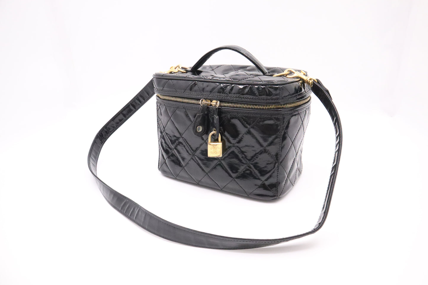 Chanel Vanity in Black Patent Leather