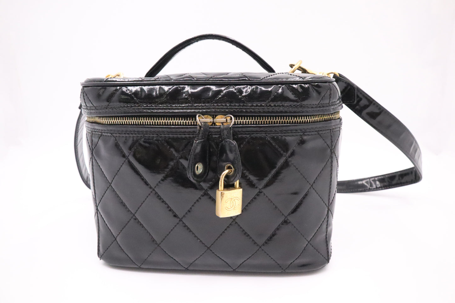 Chanel Vanity in Black Patent Leather