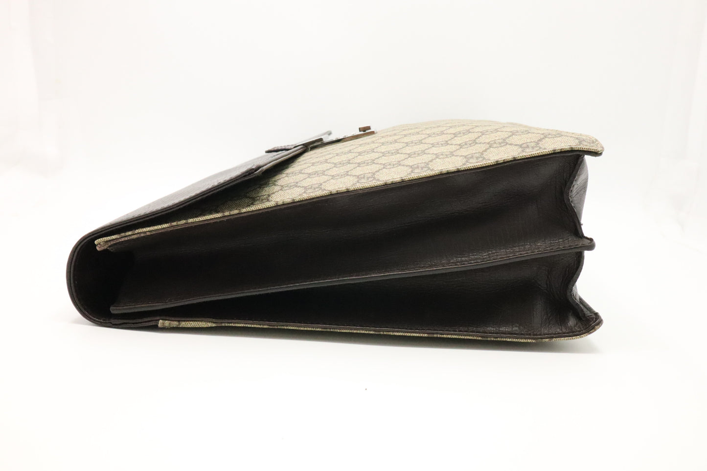 Gucci Business Case in GG Supreme Canvas and Brown Leather
