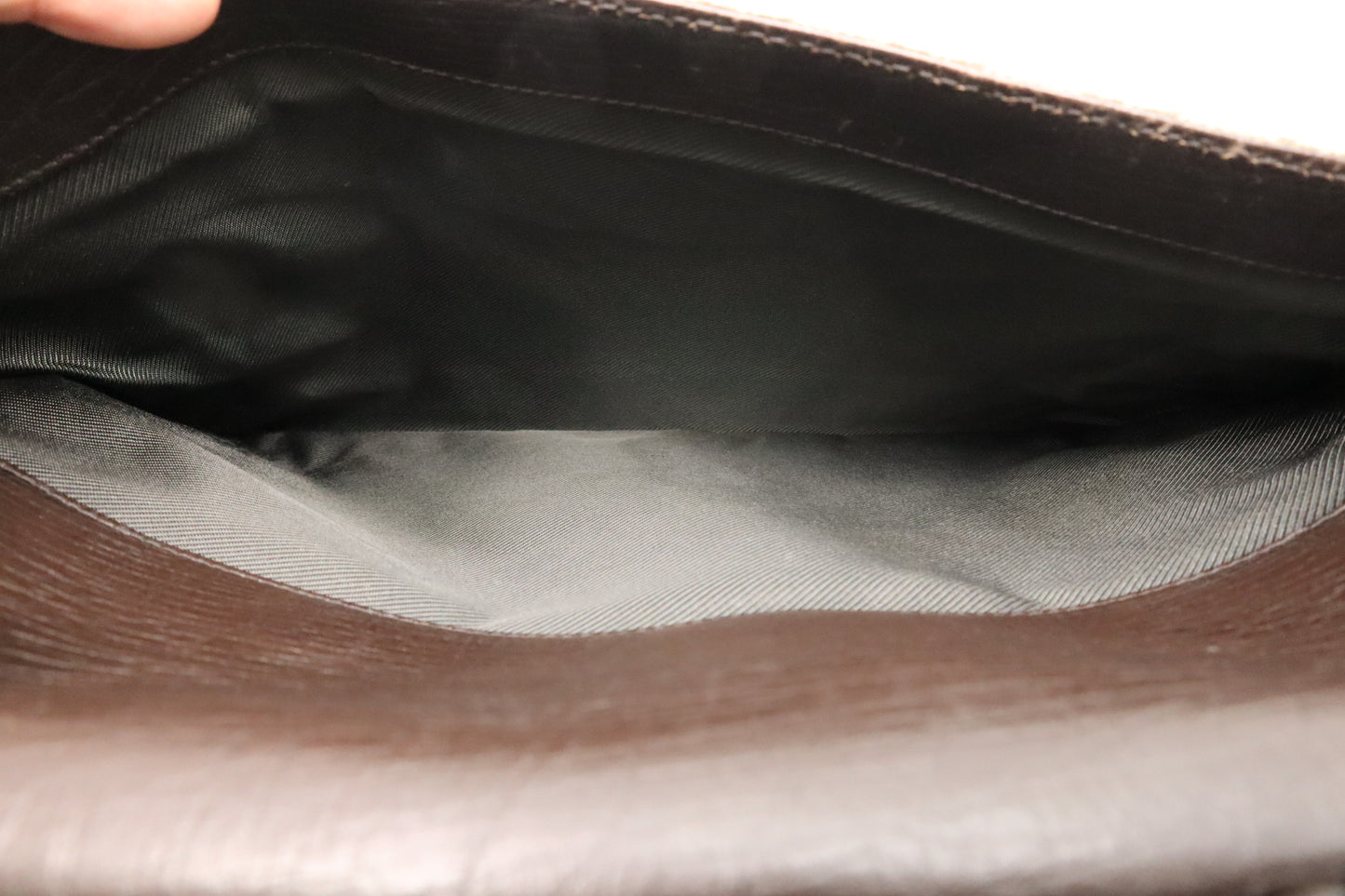 Gucci Business Case in GG Supreme Canvas and Brown Leather