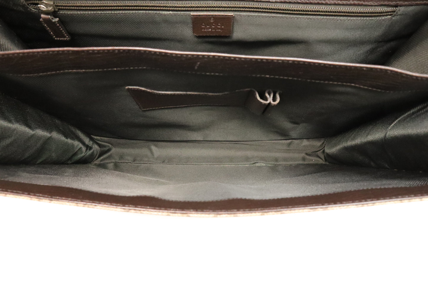 Gucci Business Case in GG Supreme Canvas and Brown Leather