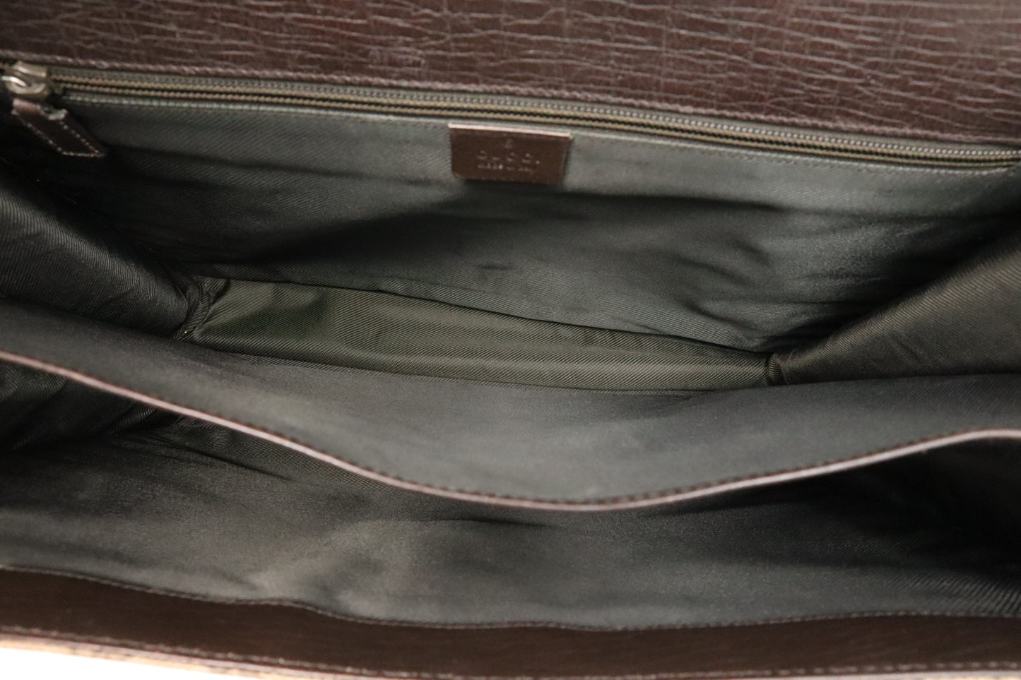 Gucci Business Case in GG Supreme Canvas and Brown Leather