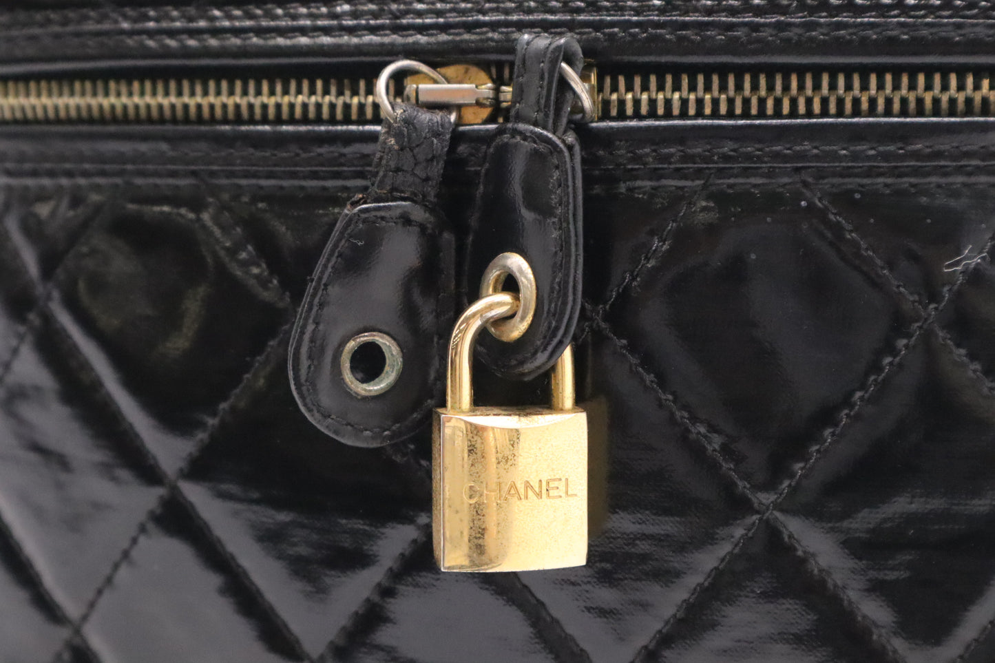 Chanel Vanity in Black Patent Leather