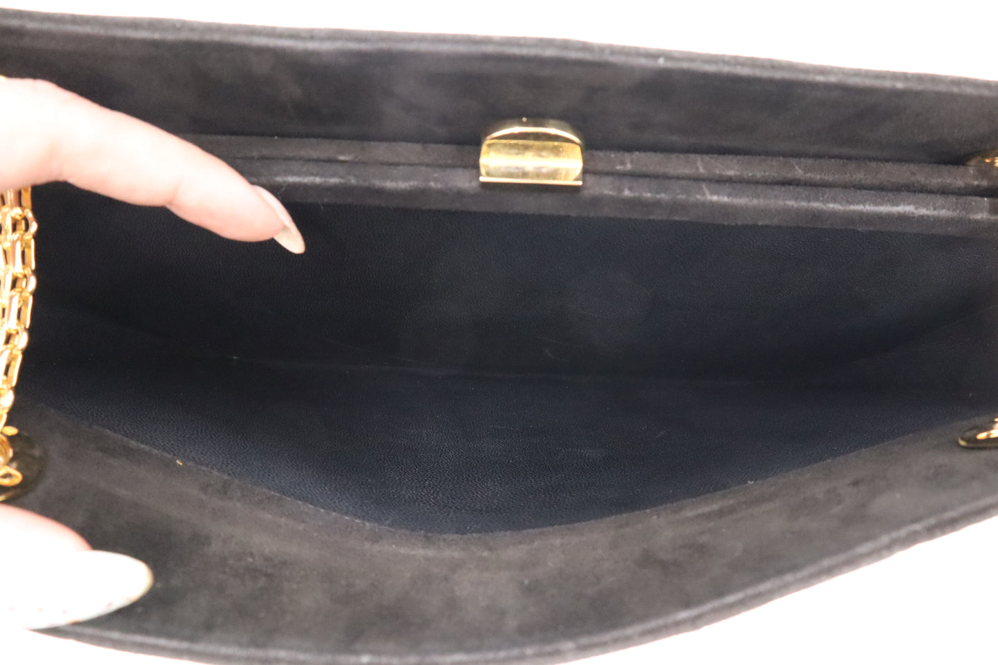 Chanel Shoulder Bag in Black Suede
