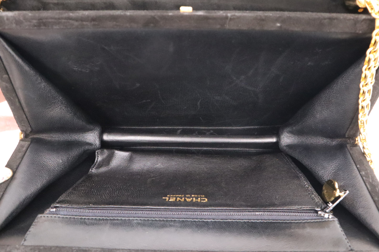 Chanel Shoulder Bag in Black Suede