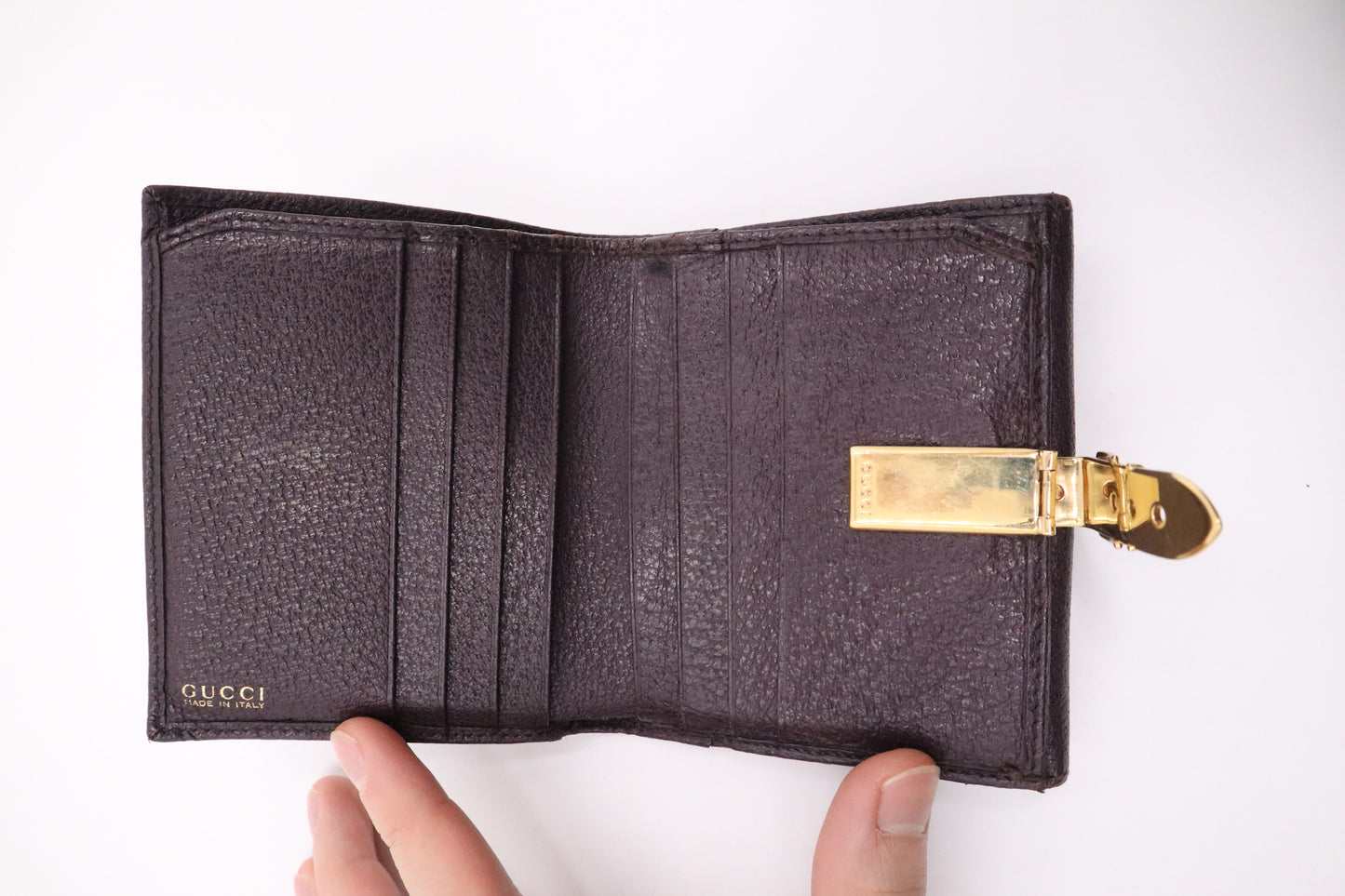 Gucci Bifold Wallet in Purple Leather