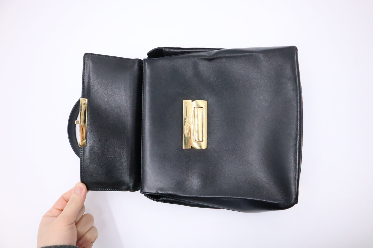 Ferragamo Tote Bag in Black Leather