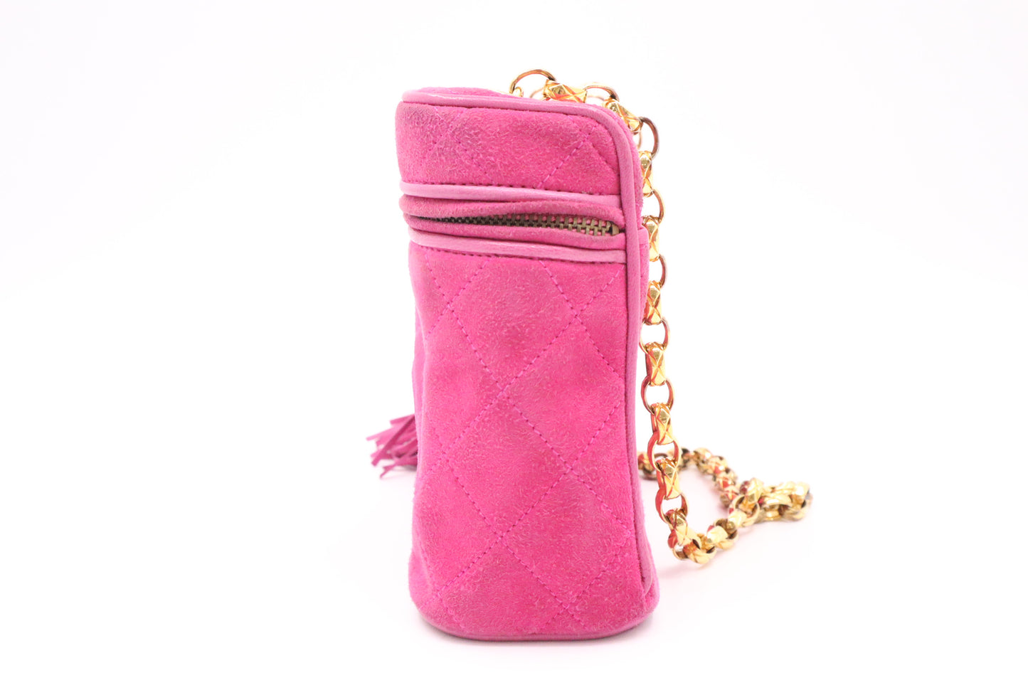 Chanel Vanity Shoulder Bag in Pink Suede