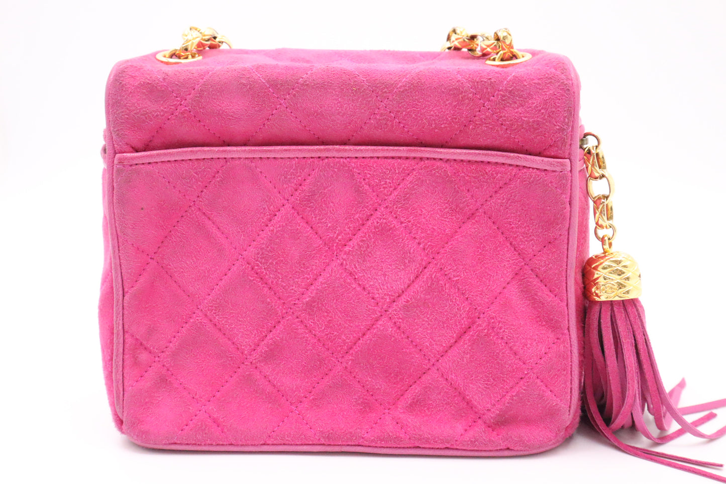 Chanel Vanity Shoulder Bag in Pink Suede
