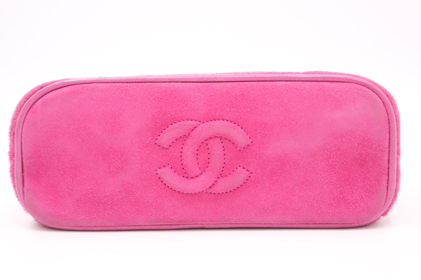Chanel Vanity Shoulder Bag in Pink Suede