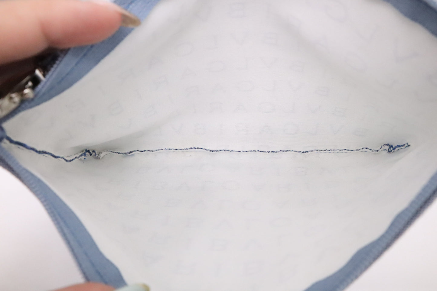 Bvlgari Tote Bag in Pale Blue Canvas