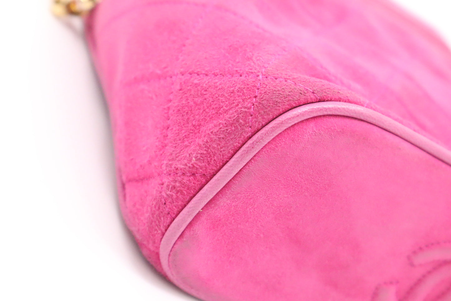 Chanel Vanity Shoulder Bag in Pink Suede