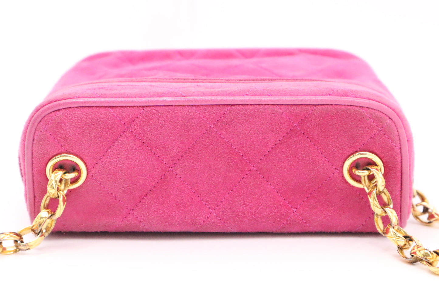 Chanel Vanity Shoulder Bag in Pink Suede