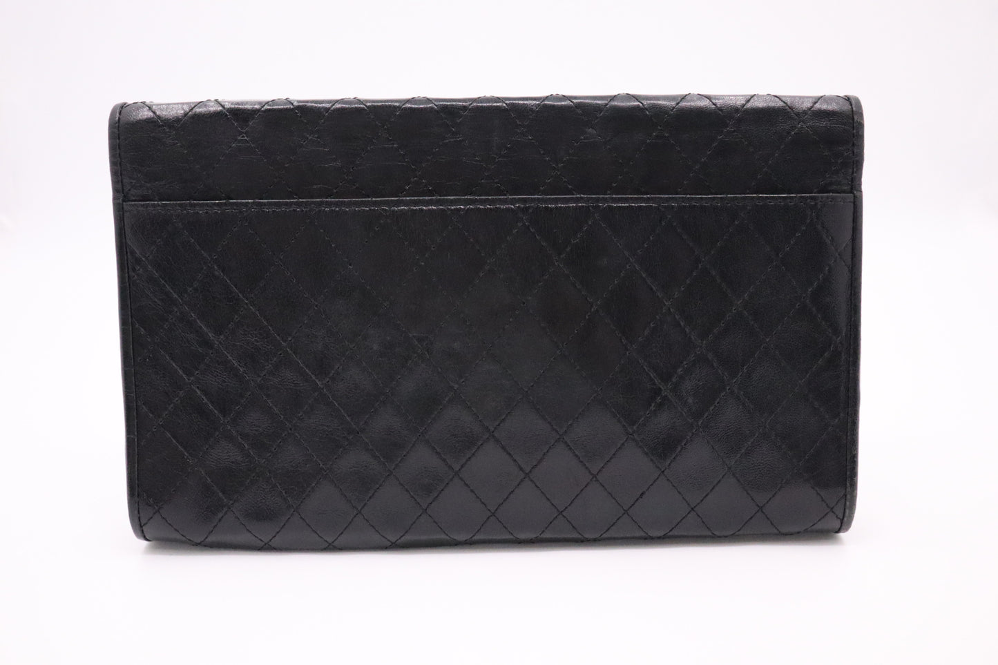 YSL Saint Laurent Clutch in Black Quilted Leather