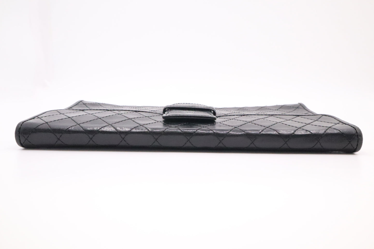 YSL Saint Laurent Clutch in Black Quilted Leather
