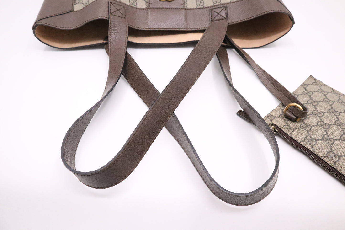 Gucci Ophidia Tote in GG Supreme Canvas and Brown Leather