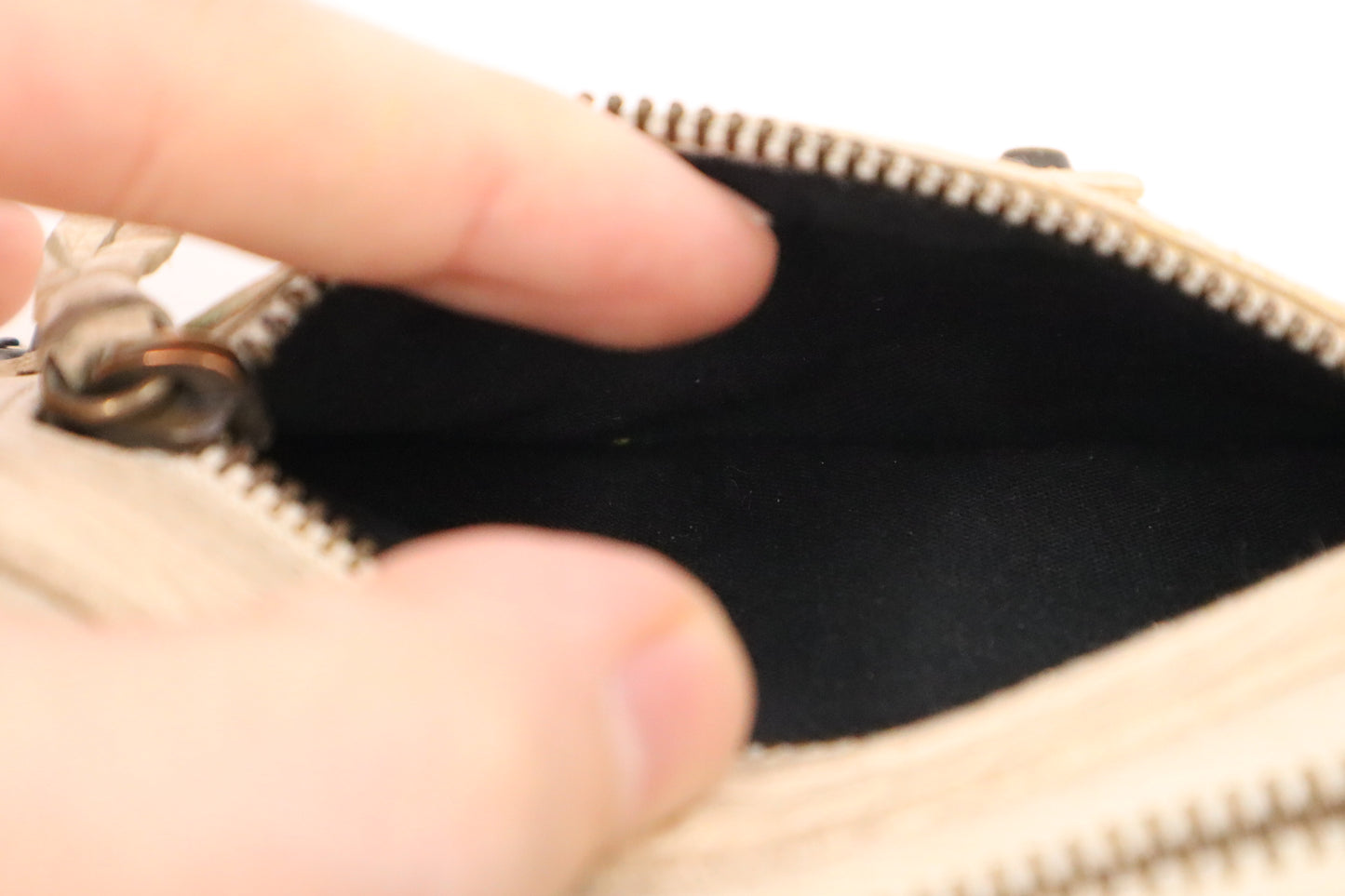 Balenciaga Le Cagole Zip Around Wallet in Beige Leather