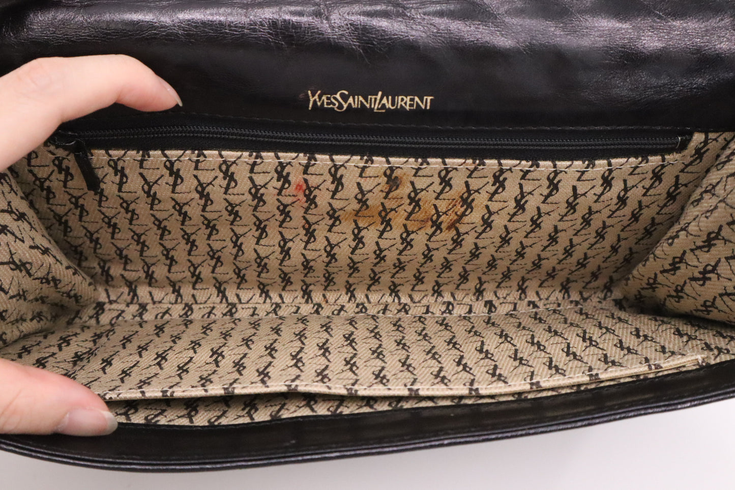 YSL Saint Laurent Clutch in Black Quilted Leather