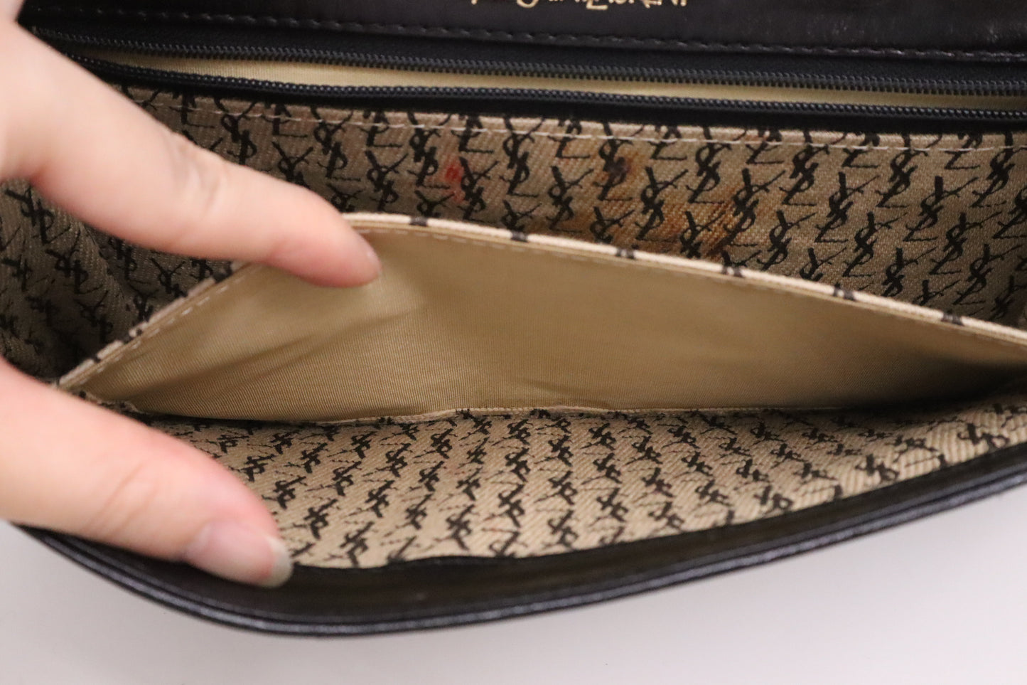 YSL Saint Laurent Clutch in Black Quilted Leather