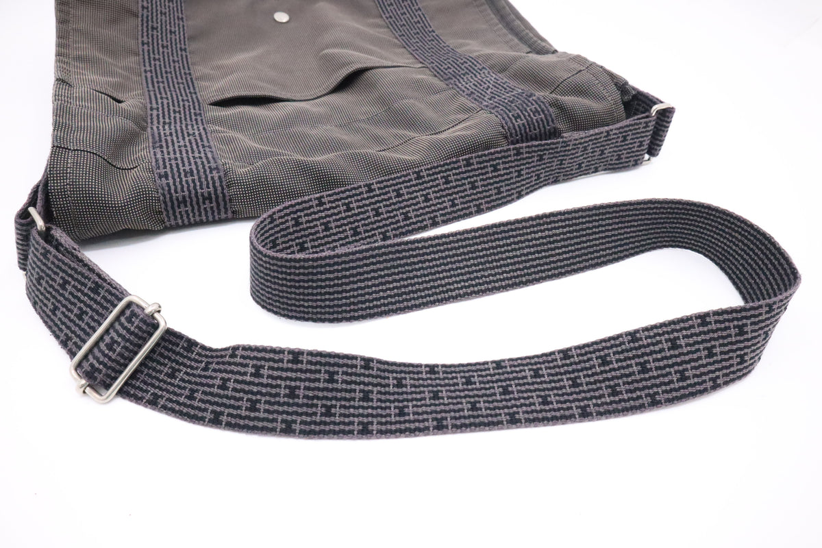Hermes Herline Bassas Shoulder Bag in Grey Canvas