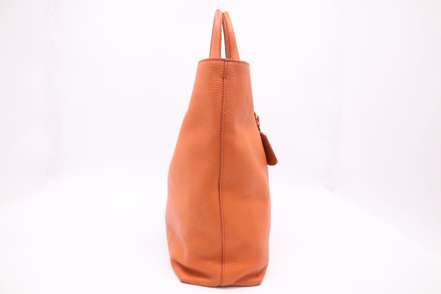 Prada Rame Vitello Daino Tote in Orange Leather