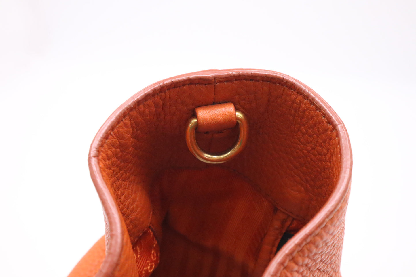 Prada Rame Vitello Daino Tote in Orange Leather