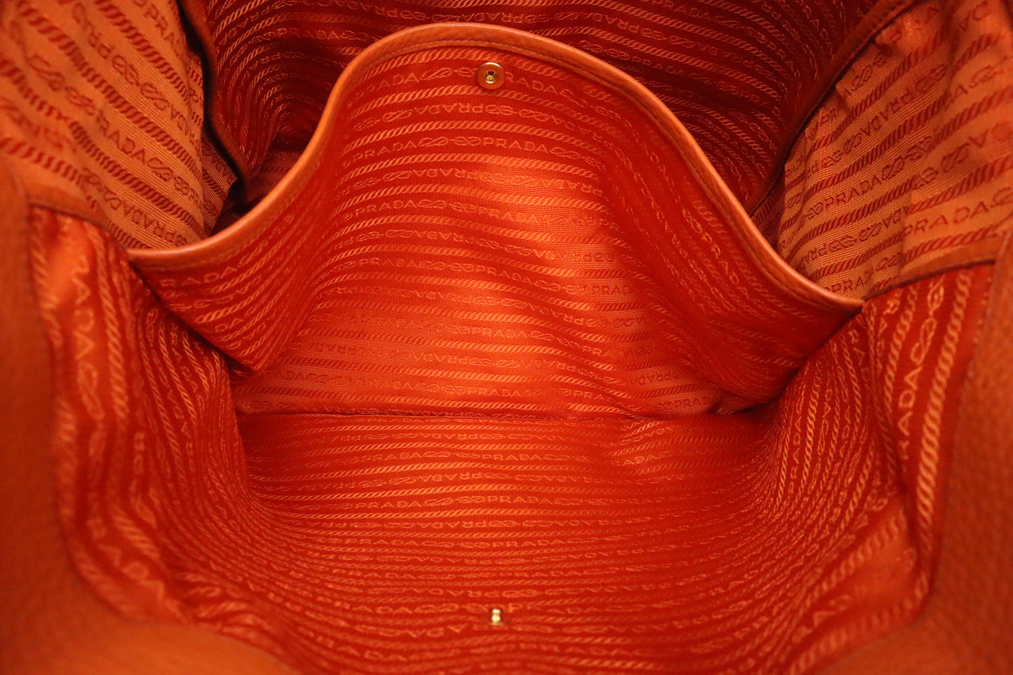 Prada Rame Vitello Daino Tote in Orange Leather