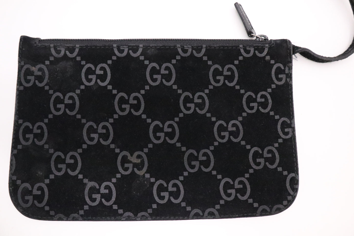 Gucci Shoulder Tote in Black GG Suede Canvas