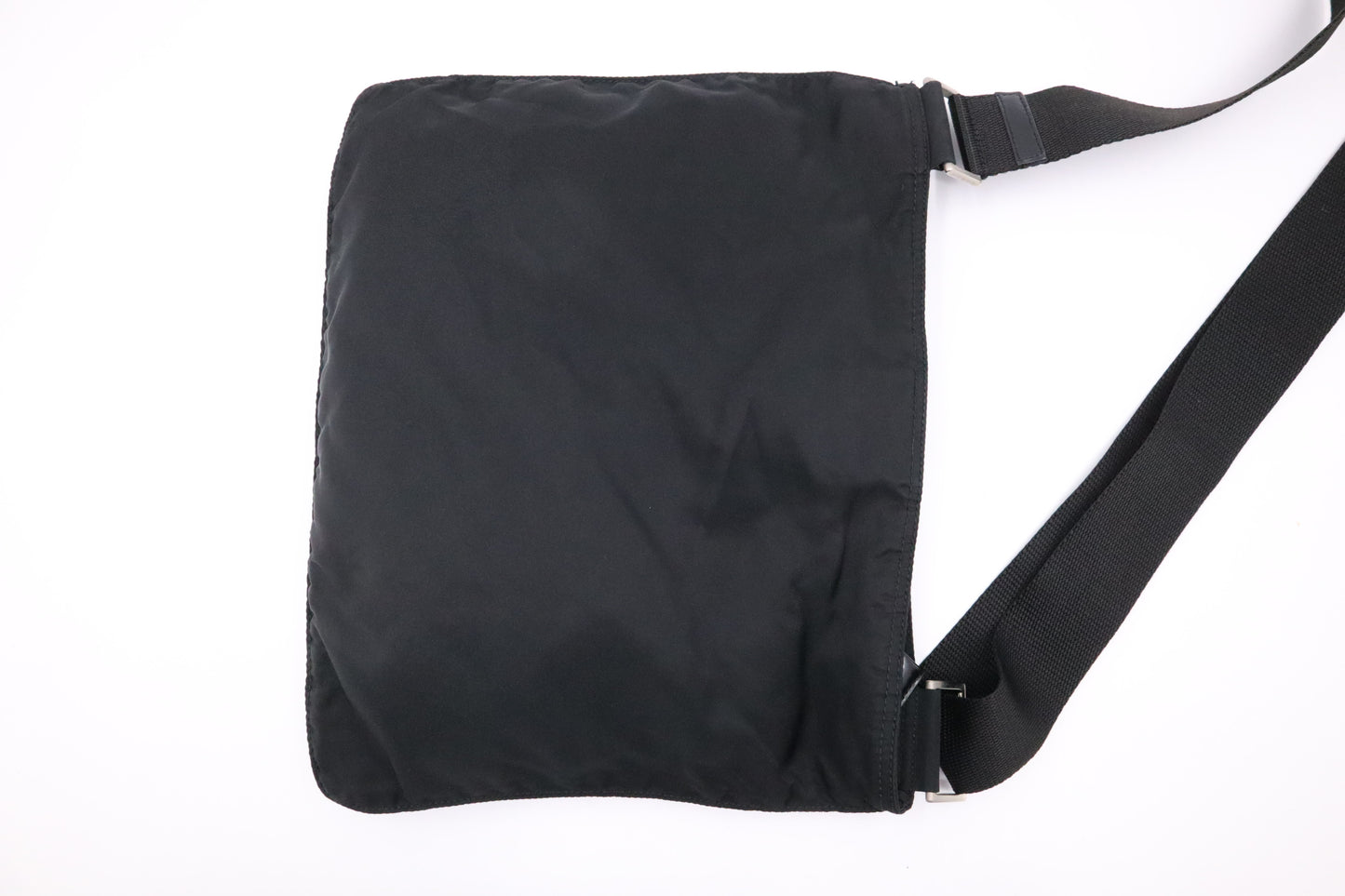 Prada Flat Crossbody in Black Nylon