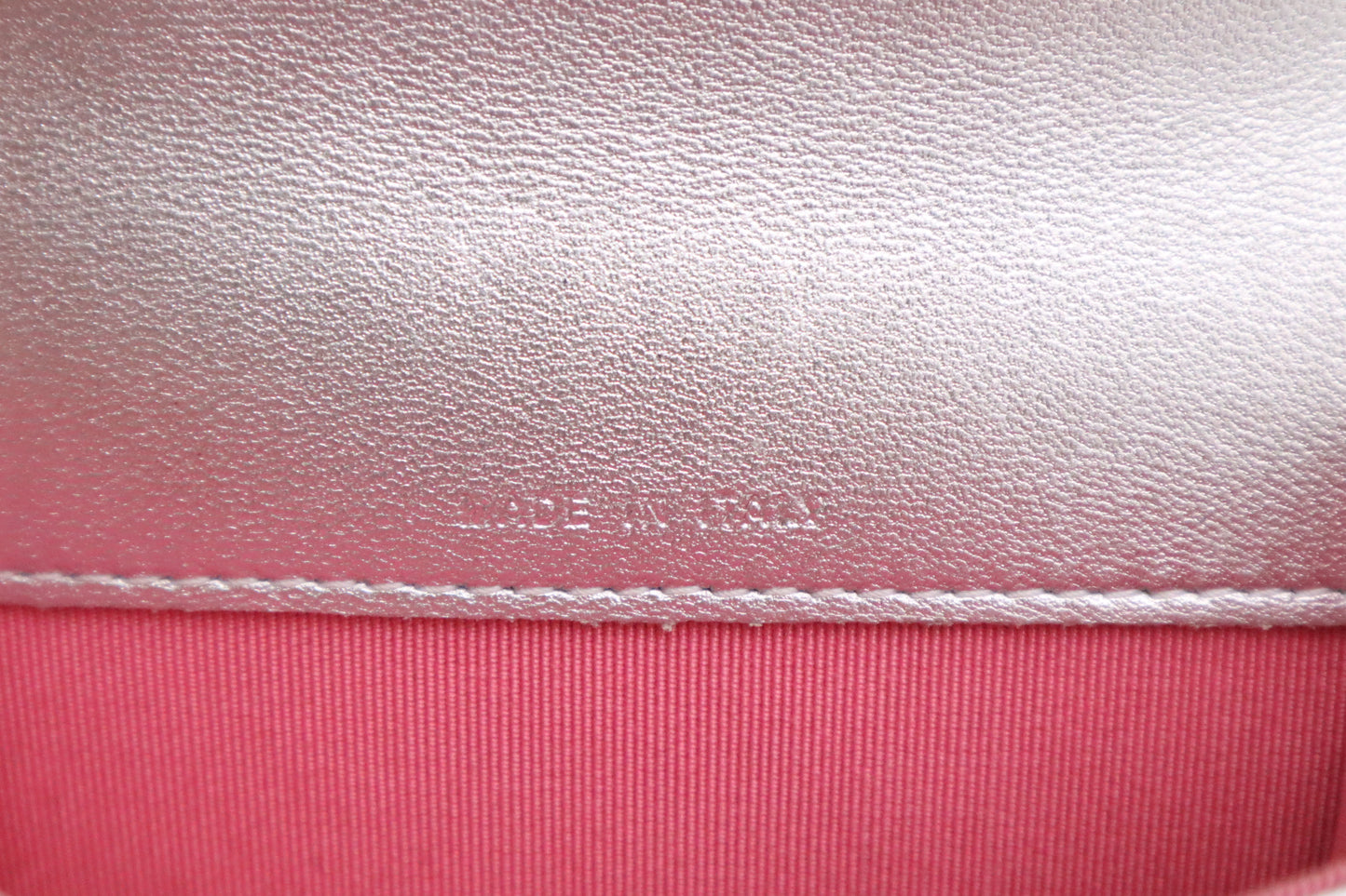 Chanel Card Case in Silver Matelassé Leather